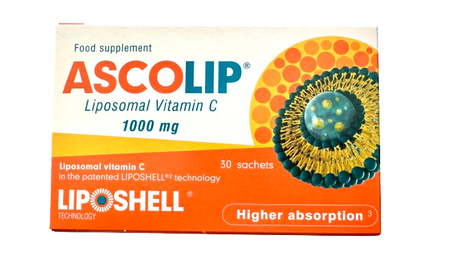 ASCOLIP liposominis vitaminas C 1000 mg, skystas gelis, N30