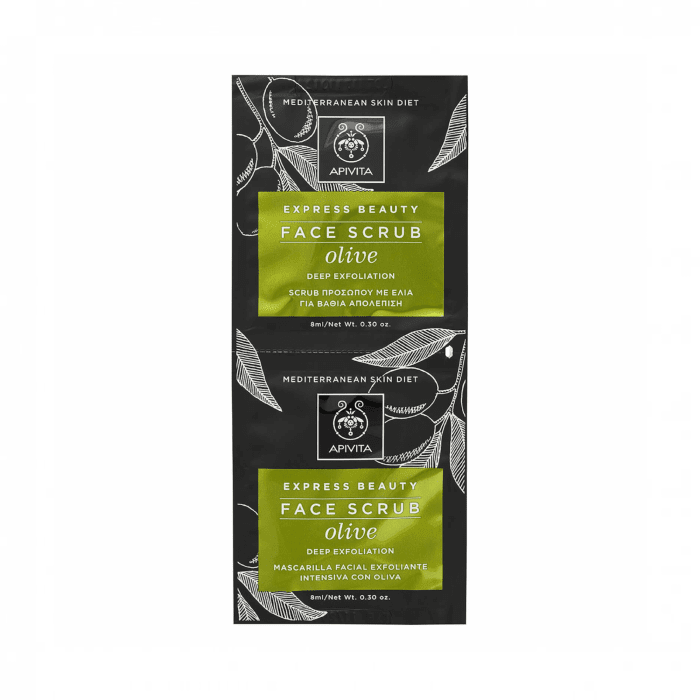 APIVITA veido šveitiklis su alyvuogėmis EXPRESS BEAUTY 2 x 8 ml