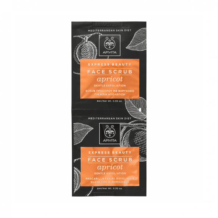 APIVITA veido šveitiklis su abrikosais EXPRESS BEAUTY 2 x 8ml