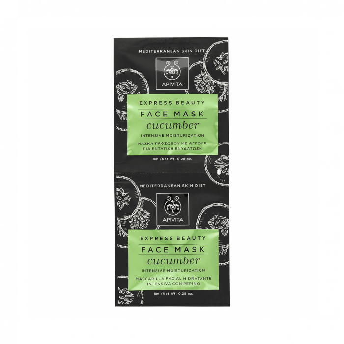 APIVITA veido kaukė su agurkais EXPRESS BEAUTY 2 x 8 ml