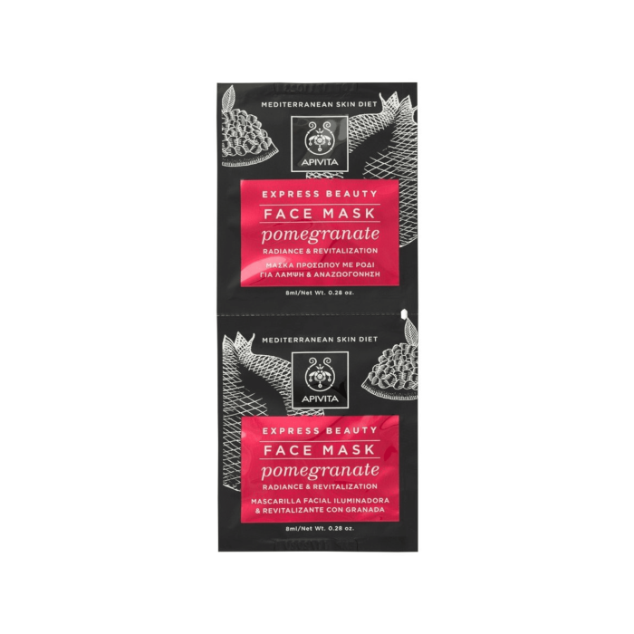 APIVITA veido kaukė su granatais EXPRESS BEAUTY 2 x 8 ml