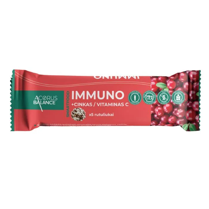 ACORUS BALANCE užkandis imunitetui su cinku ir vit. C IMMUNO, 5 vnt.