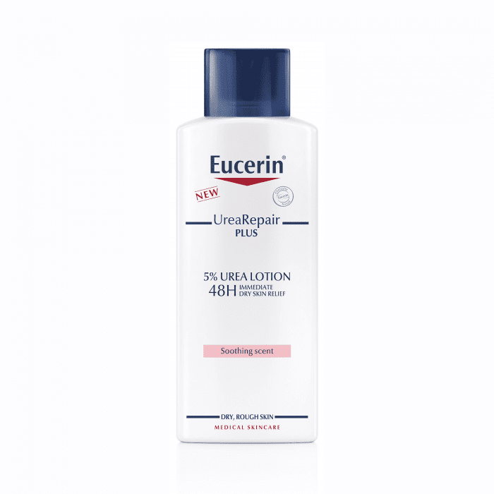 Eucerin UreaRepair PLUS losjonas su 5% šlapalo ir raminančiomis savybėmis pasižyminčiu kvapu sausai odai 250 ml
