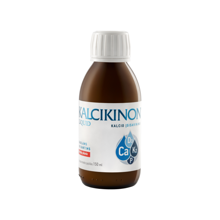 KALCIKINON LIQUID skystas kalcis su vitaminais D3, K2 ir fosforu 150 ml