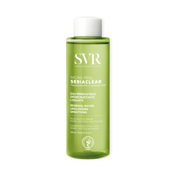 SVR SEBIACLEAR MICRO-PEEL šveičiamasis veido losjonas riebiai, probleminei odai, 150 ml