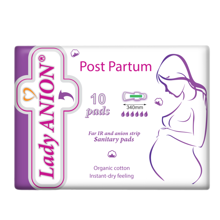 Lady Anion paketai po gimdymo su anijonų juostele N10