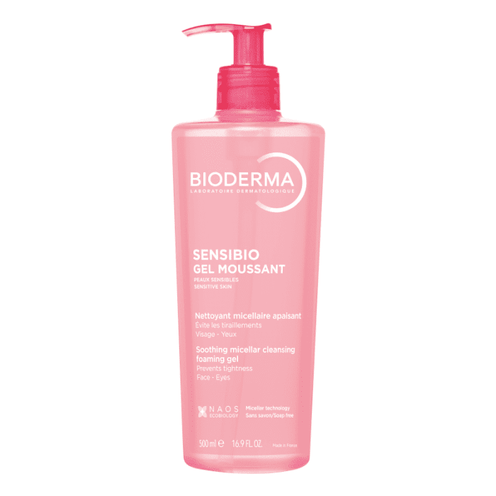 BIODERMA raminantis micelinis gelinis prausiklis jautriai odai SENSIBIO GEL MOUSSANT, 500 ml
