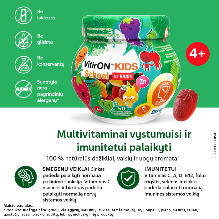 VITIRON KIDS School kramtomieji guminukai N50