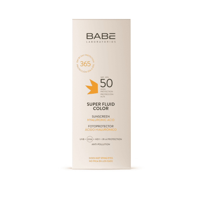 BABE, SUPER FLUID COLOR SPF50, apsauginė emulsija veidui su spalva, 50 ml