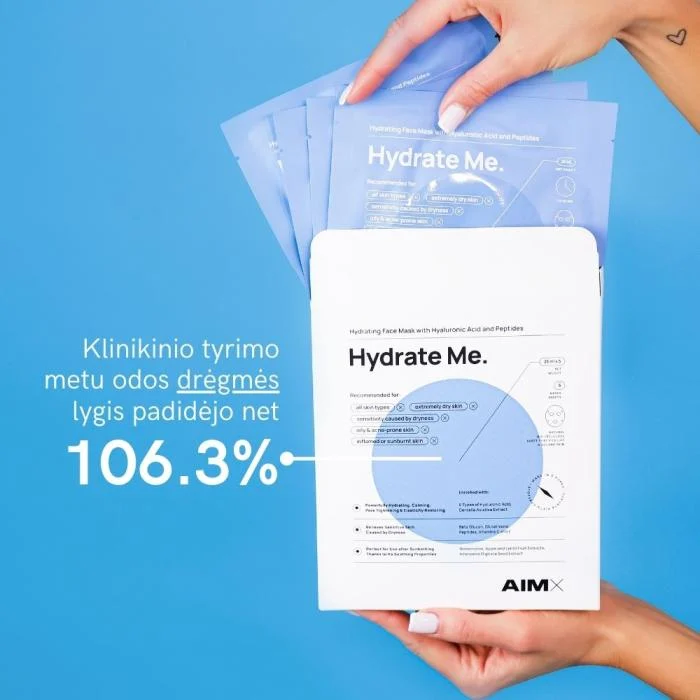 AIMX greito poveikio giliai drėkinanti veido kaukė su peptidais HYDRATE ME 25 ml