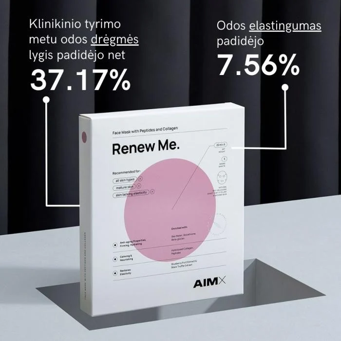 AIMX greito poveikio „Anti-aging“ veido kaukė su peptidais ir kolagenu RENEW ME 25 ml