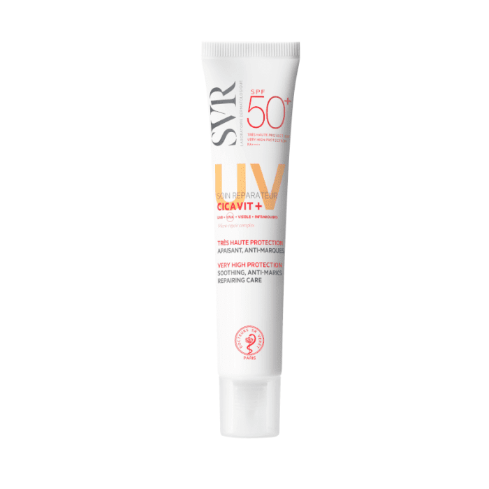 SVR CICAVIT+ CREME SPF50+ atstatomasis kremas pažeistai odai su apsauga nuo saulės, 40 ml