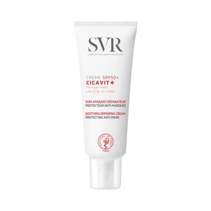 SVR specialus atstatomasis kremas pažeistai odai su apsauga nuo saulės CICAVIT, SPF50, 40 ml