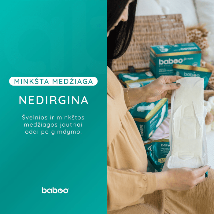 Baboo naktiniai įklotai po gimdymo, L dydis, N8