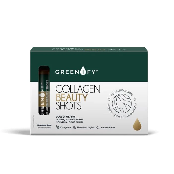 GREENIFY Collagen Beauty Shots, 14 geriamų dozių po 25 ml (350ml)