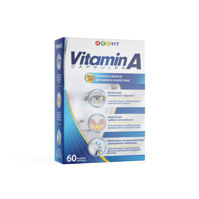 ABC VIT  vitamino A kapsulės N60