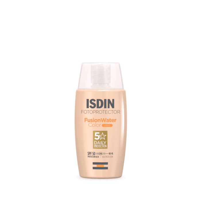 ISDIN FUSION WATER MAGIC, veido emulsija SPF50 su spalva LIGHT, 50 ml