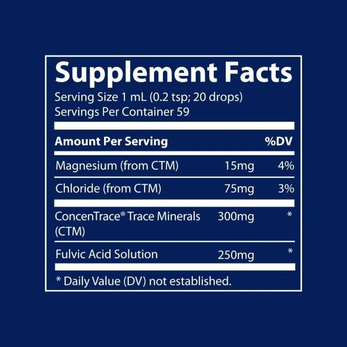 TRACE MINERALS skysta fulvinė rūgštis su joniniais mineralais, 59 ml