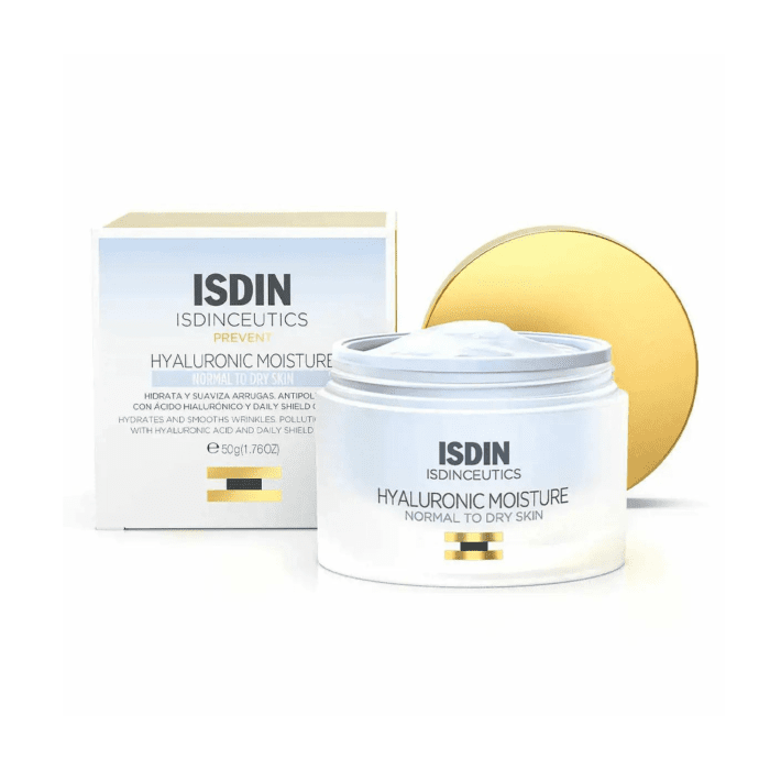 ISDIN ISDINCEUTICS HYALURONIC MOISTURE drėkinamasis veido kremas normaliai, sausai odai, 50 ml