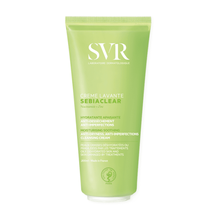 SVR SEBIACLEAR CREME LAVANTE kreminis prausiklis riebiai ir išsausėjusiai odai, 200 ml