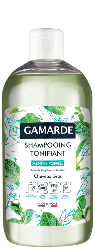 GAMARDE SHAMPOOING TONIFIANT tonizuojantis šampūnas riebiai galvos odai, 500 ml