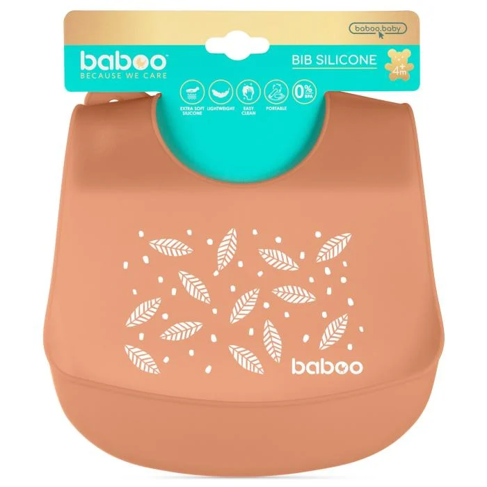Baboo silikoninis seilinukas, 4+ mėn, oranžinė, Peachy Keen