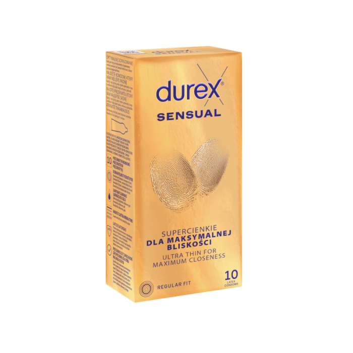Durex Sensual prezervatyvai, 10 vnt.
