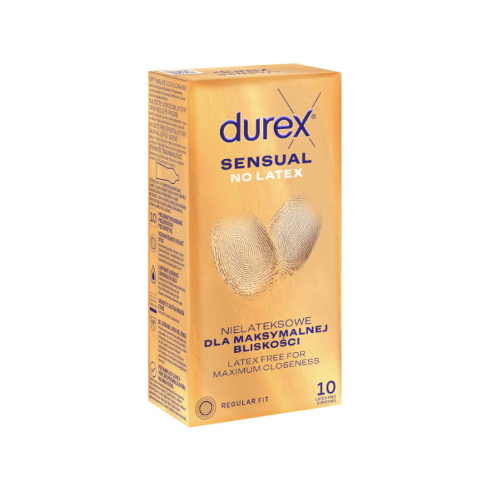 Durex Sensual No Latex prezervatyvai, 10 vnt.