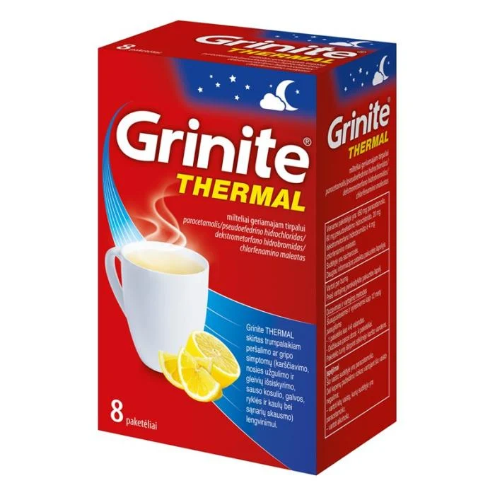 GRINITE THERMAL 650 mg/60 mg/20 mg/4 mg milteliai geriamajam tirpalui N8