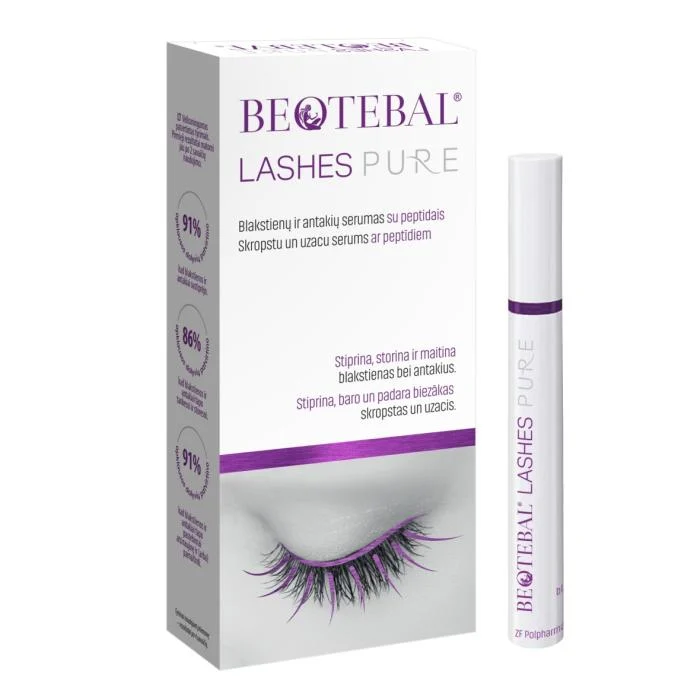 BEOTEBAL LASHES PURE blakstienų ir antakių serumas su peptidais 3 ml