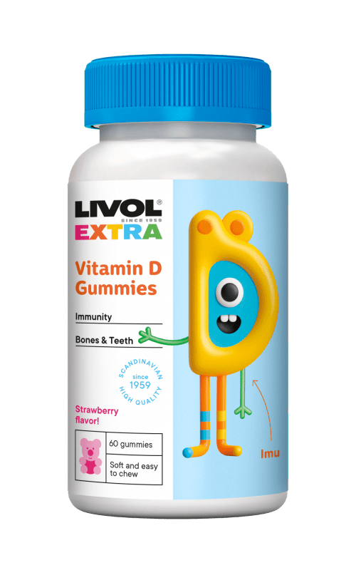LIVOL EXTRA vitamino D3 guminukai 120 g, N60