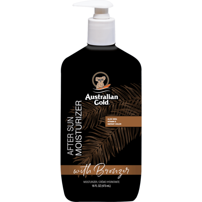 AUSTRALIAN GOLD drėkinantis pienelis su bronzantais po deginimosi, 473 ml