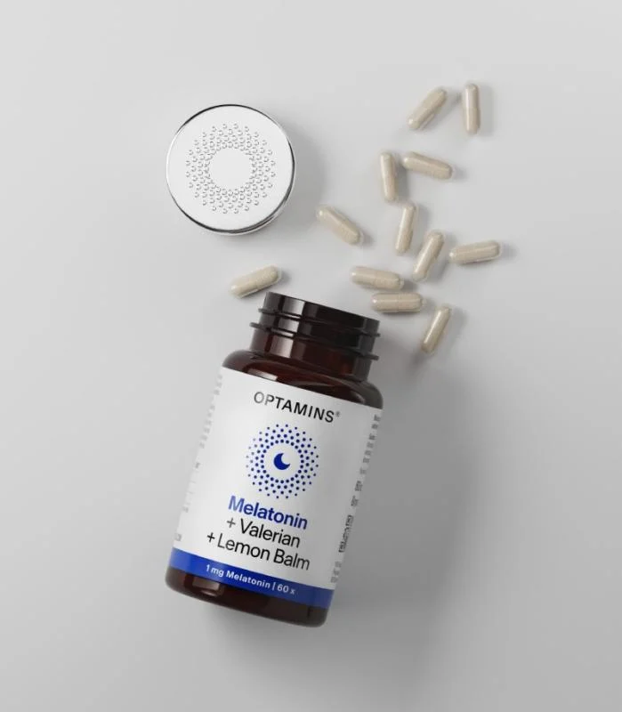 OPTAMINS MELATONIN + VALERIAN + LEMON BALM kapsulės, N60