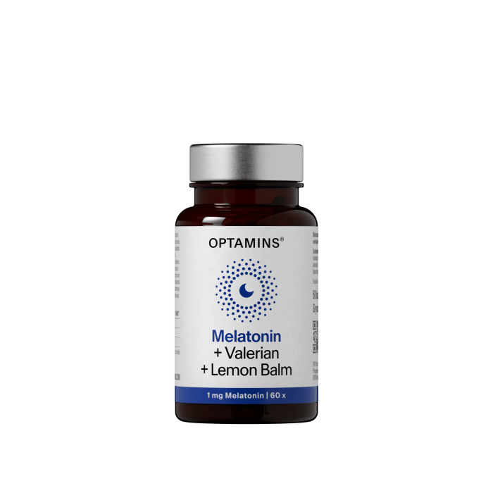OPTAMINS MELATONIN + VALERIAN + LEMON BALM kapsulės, N60