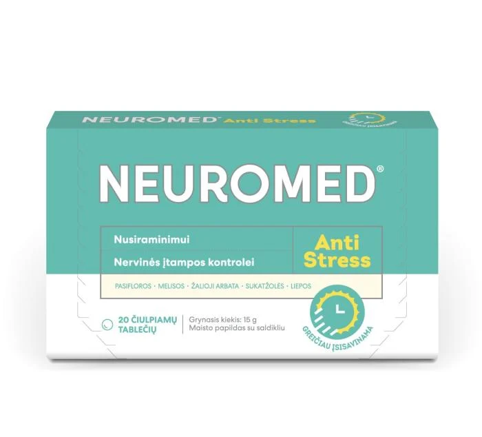 NEUROMED ANTI-STRESS, 20 čiulpiamų tablečių