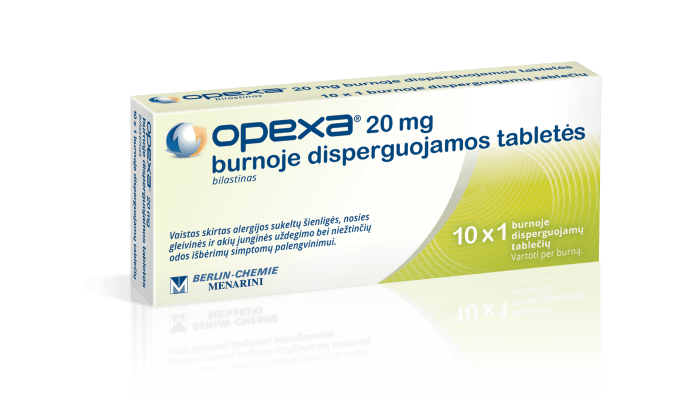 Opexa® 20 mg burnoje disperguojamos tabletės, N10