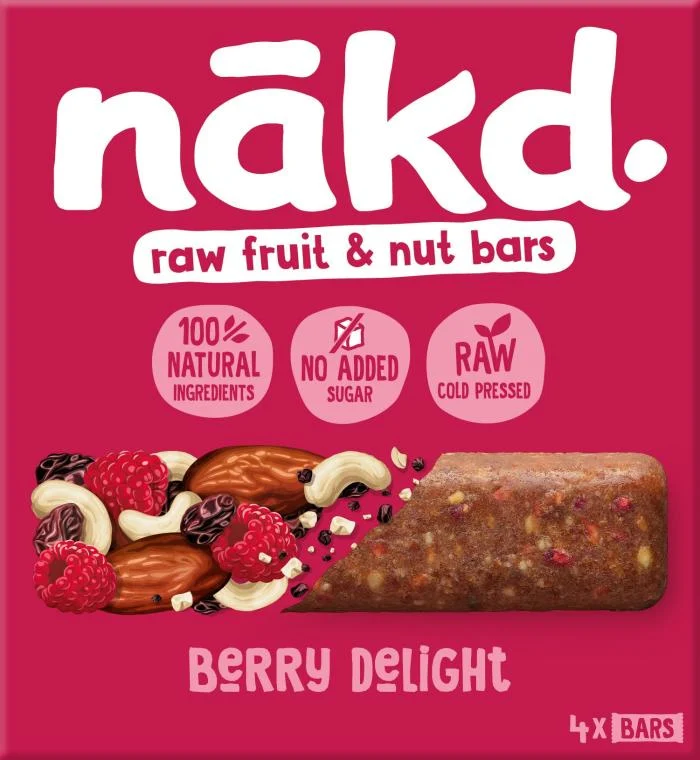 NAKD Vaisių ir riešutų batonėlis su avietėmis 4x35g