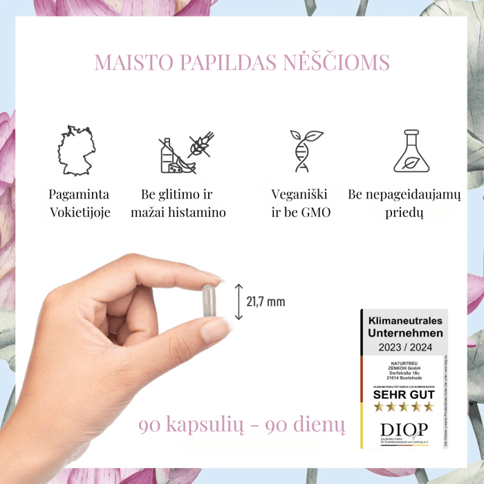 NATURTREU Maisto papildas nėščioms, 90 kapsulių