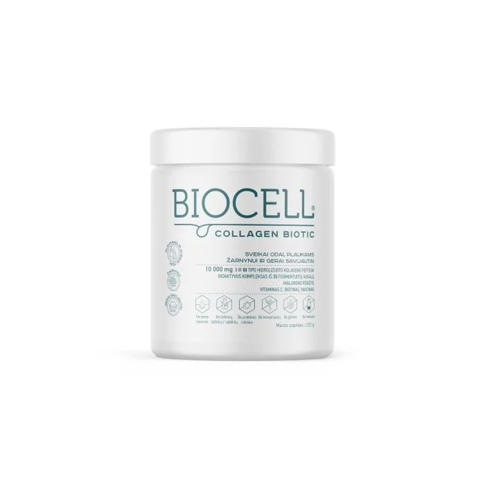 BIOCELL Collagen Biotic, milteliai, 222 g