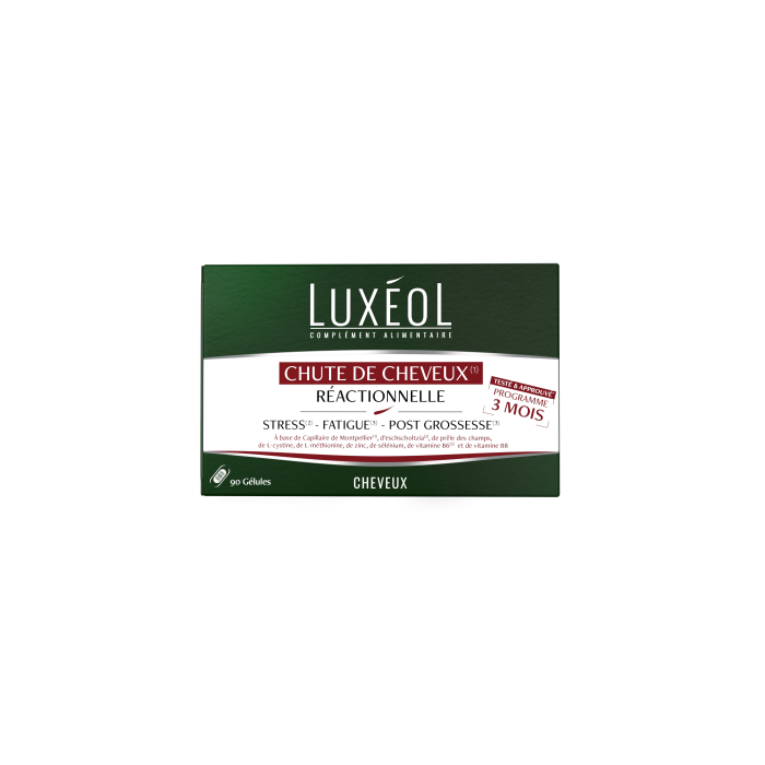 LUXEOL maisto papildai reaktyviam plaukų slinkimui (3 mėnesių prohgrama) N90