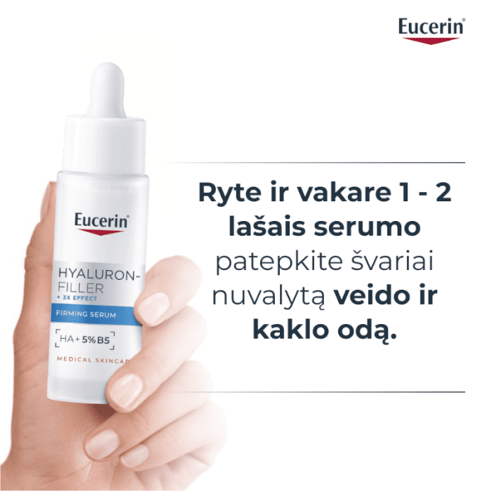 EUCERIN Hyaluron-Filler +3x  Effect stangrinamasis veido serumas, 30 ml