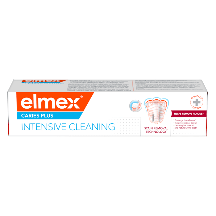 ELMEX intensyvaus valymo dantų pasta ėduonies profilaktikai Caries Plus Intensive Cleaning, 50 ml