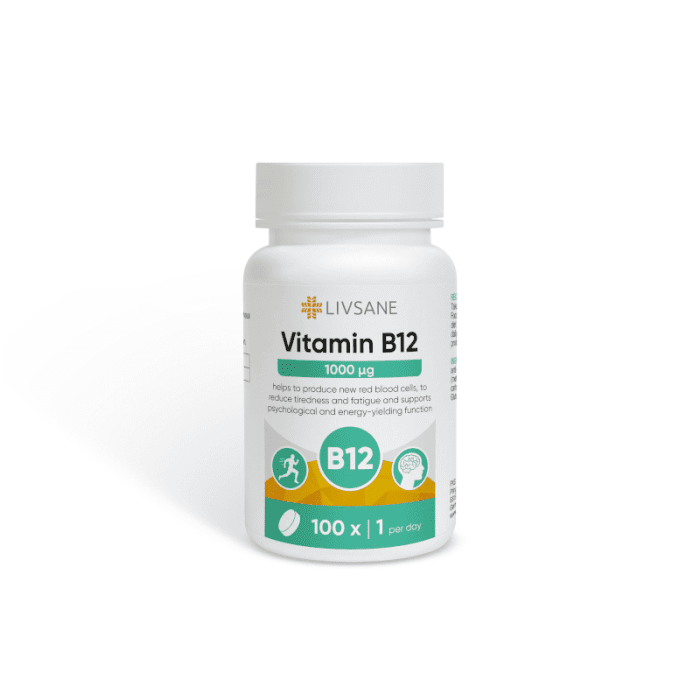 LIVSANE maisto papildas su vitaminu B12
