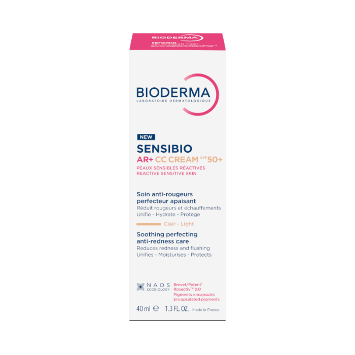 BIODERMA Sensibio AR+ CC cream SPF50+ kremas su spalva raustančiai, jautriai odai, 40 ml