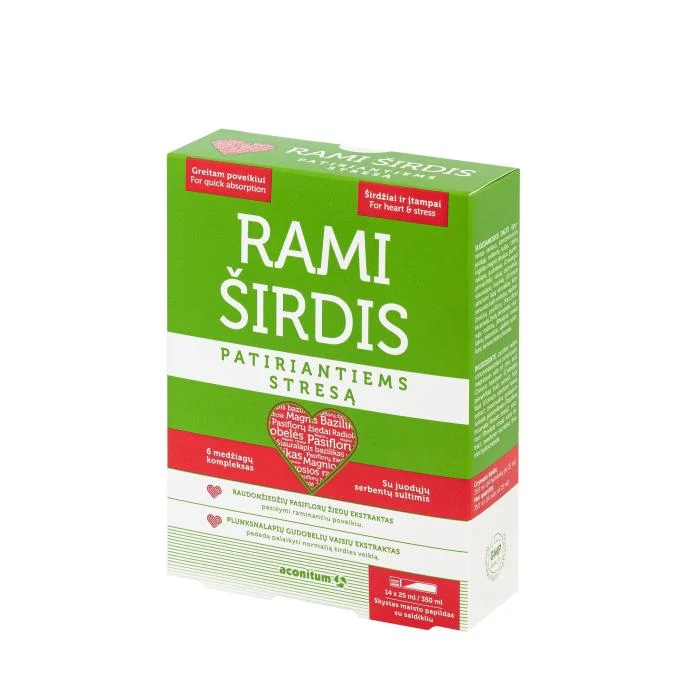 Rami širdis patiriantiems stresą, 14 buteliukų