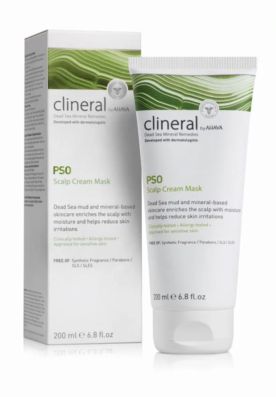 CLINERAL by AHAVA PSO kreminė galvos odos kaukė, 200 ml