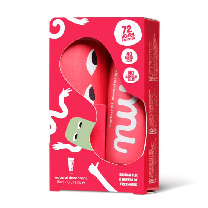 Nuud, Starter Pack Red | New Cream dezodorantas, 15 ml