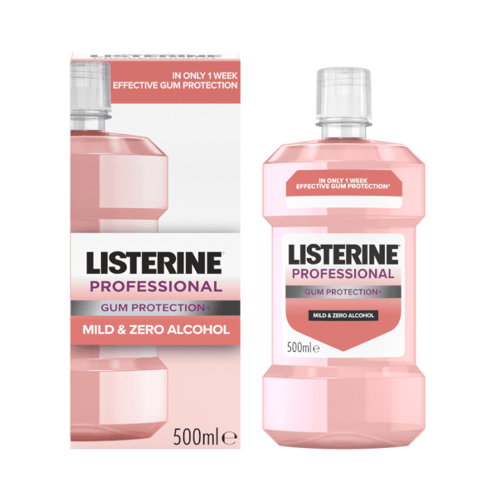 LISTERINE Professional Gum Protection+ burnos skalavimo skystis, 500 ml