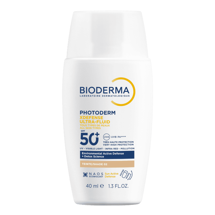 BIODERMA PHT XDEFENSE SPF50+ apauginis kremas nuo saulės su spalva T02, 40 ml