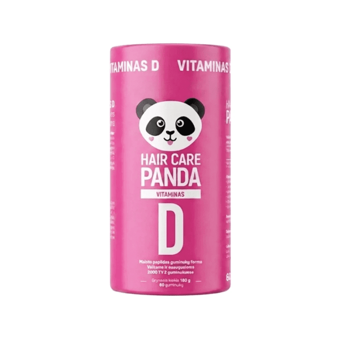 HAIR CARE PANDA Vitaminas D, 60 guminukų